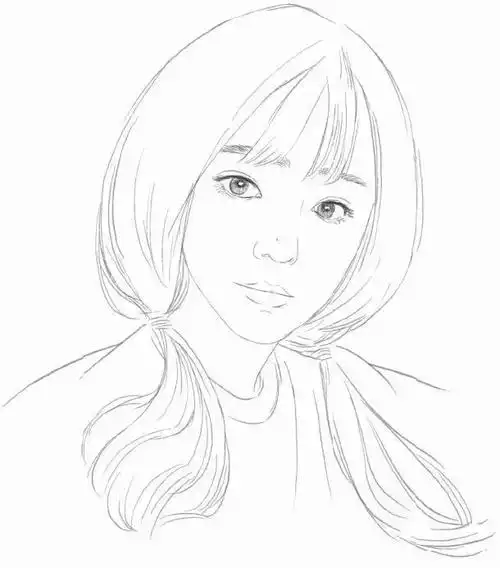 素描教程,美少女头像绘制方法,为你喜欢的小姐姐画幅画!