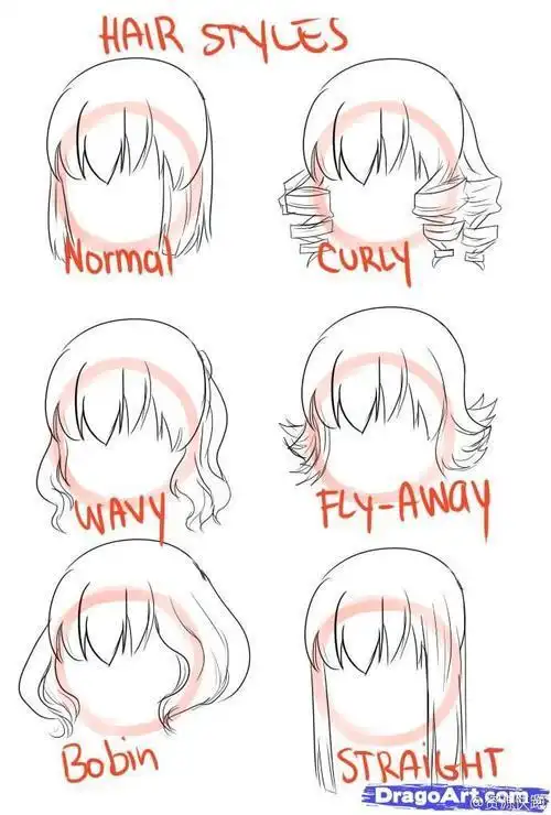 手绘简笔画素材漫画人物发型篇cp动漫发型简笔画集动漫头发画法简笔画
