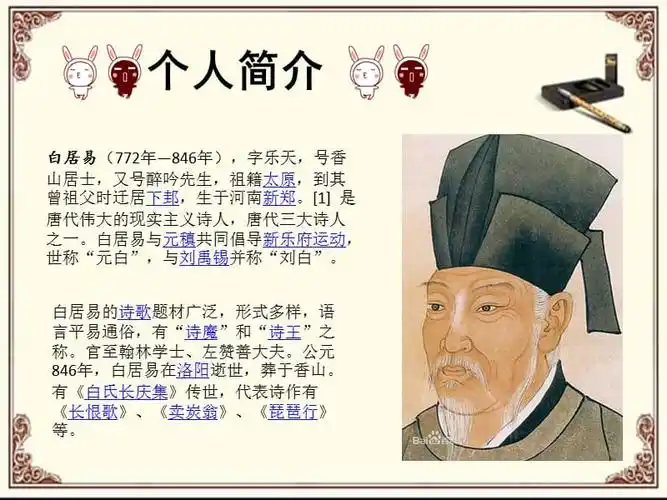 白居易的生平简介 课堂ppt
