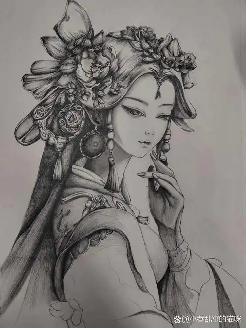 古风动漫(素描 彩铅)