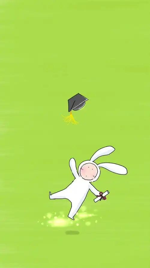 绿色兔子可爱清新壁纸小白不小也不白