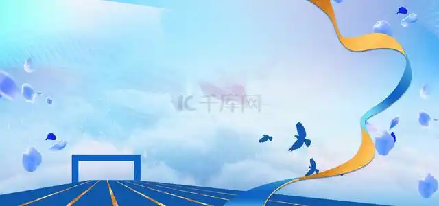 蓝色运动花瓣青春背景海报