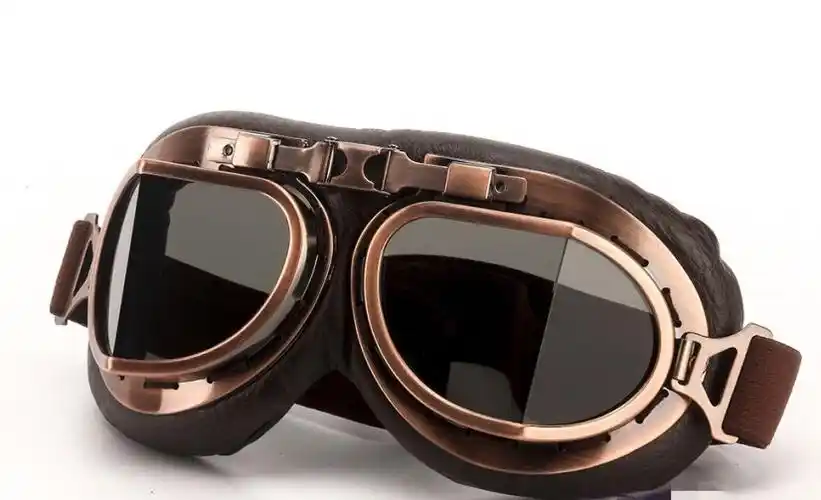 2022新款哈雷机车二战飞行员复古做旧空军头盔风镜护目镜骑士棕太阳