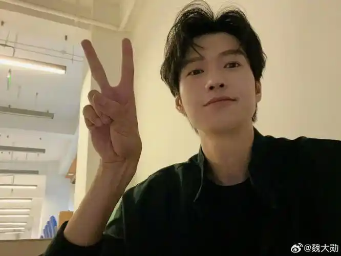 魏大勋晒比耶自拍