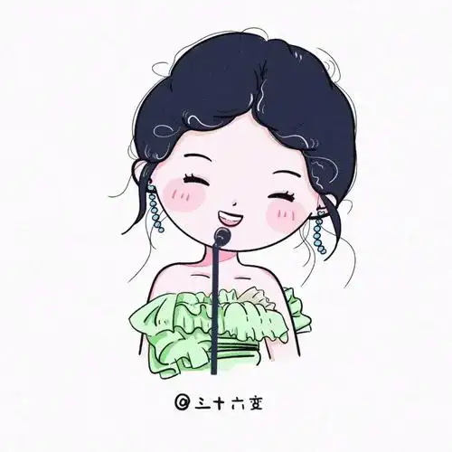 谭松韵原创头像q版头像插画