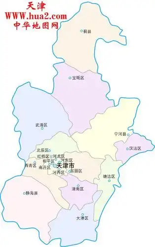 交通地图 >> 天津各区划分图