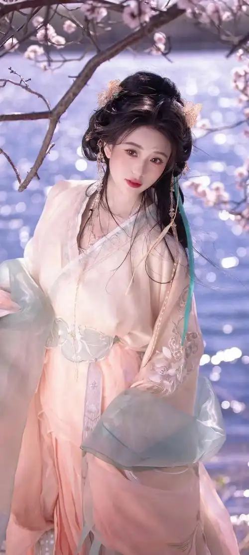 美女壁纸～身穿汉服的小姐姐,美得像一幅画