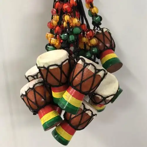 乐器旗舰店丽江手工15寸非洲鼓项链挂件挂饰旅游手鼓摆件饰