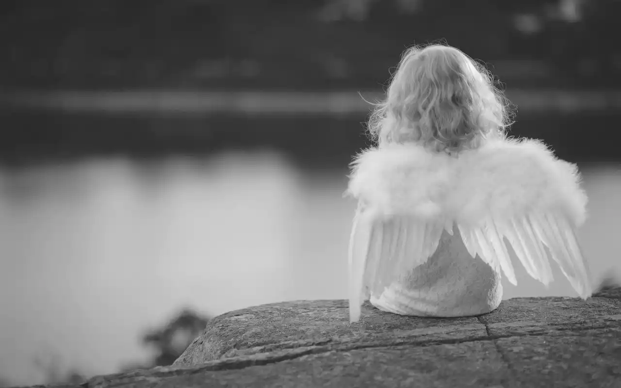 欧美可爱小女孩怀旧黑白照片电脑桌面壁纸高清