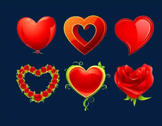 卡通情人节各种各样心形爱心元素设计