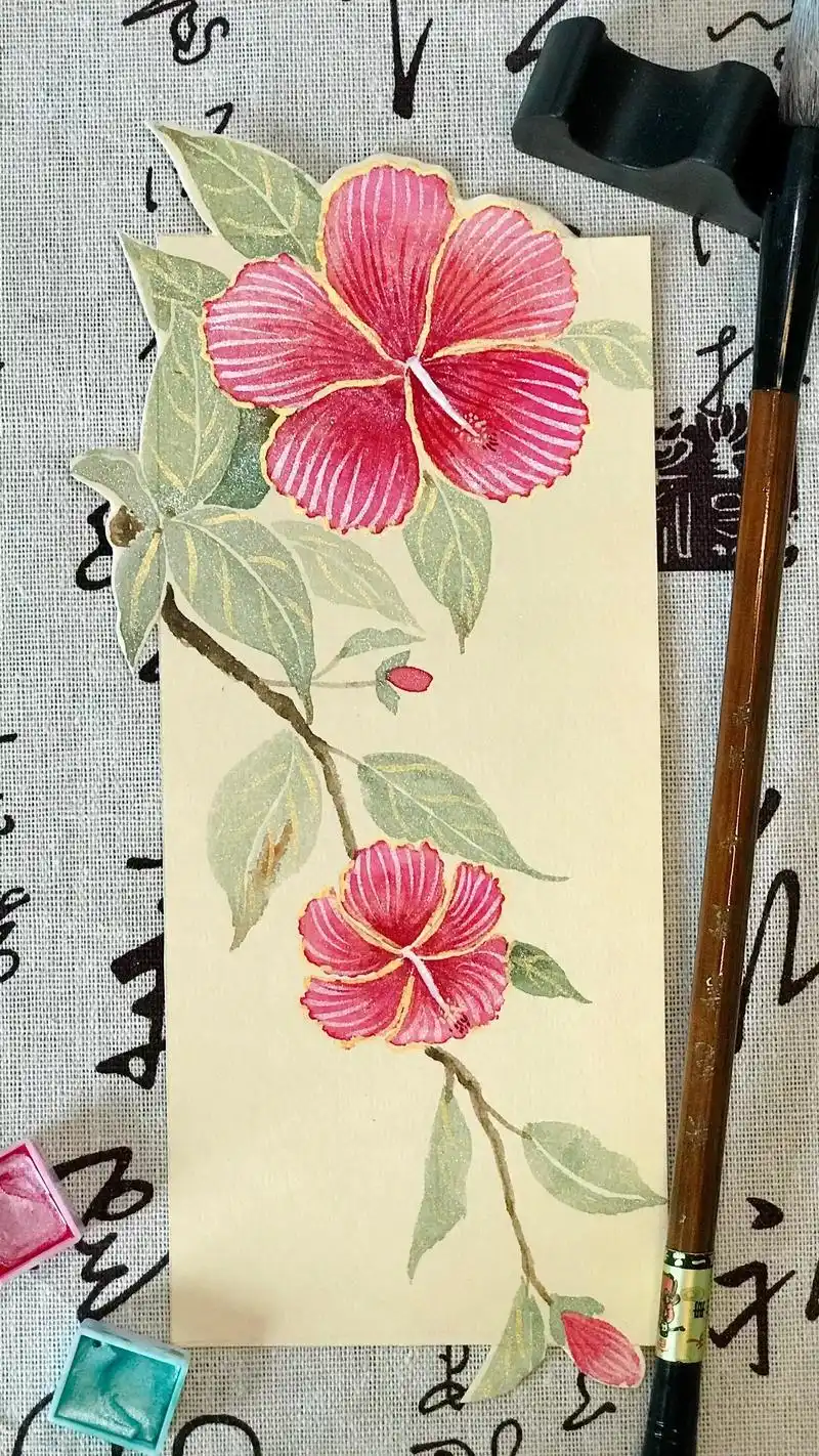 古风书签绘画步骤教程.踏实的感觉大概就是:因为有你在,我不再 - 抖音