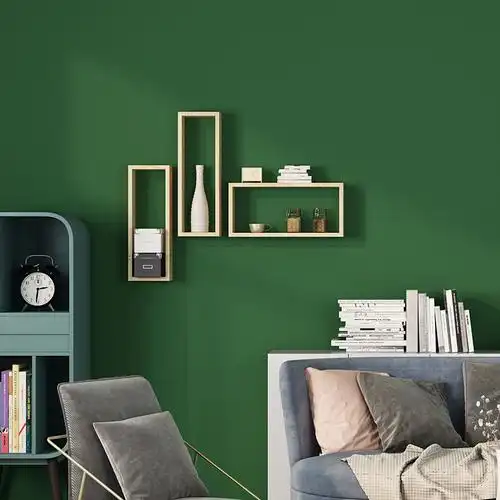 美式复古墨绿色墙纸北欧风格电视背景墙壁纸纯色无纺布墙纸