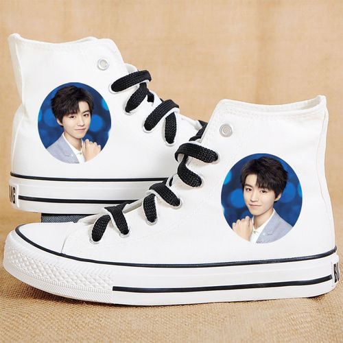 2020新款王俊凯同款周边帆布鞋中邦高帮系带女鞋休闲鞋学生鞋板鞋