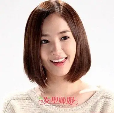 及肩中短发直发发型 及肩短发直发沙宣发型(3)