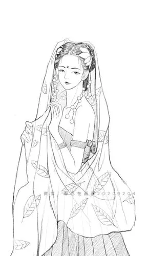 高能多图!古风汉服人物手绘线稿