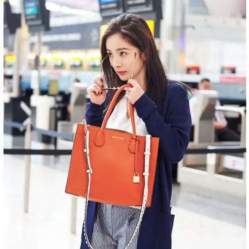 杨幂同款包包女2017新款手提包简约百搭撞色单肩包斜挎包笑脸包潮