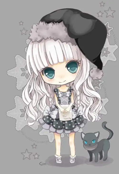 萌q版 二次元 女孩 插画 动漫