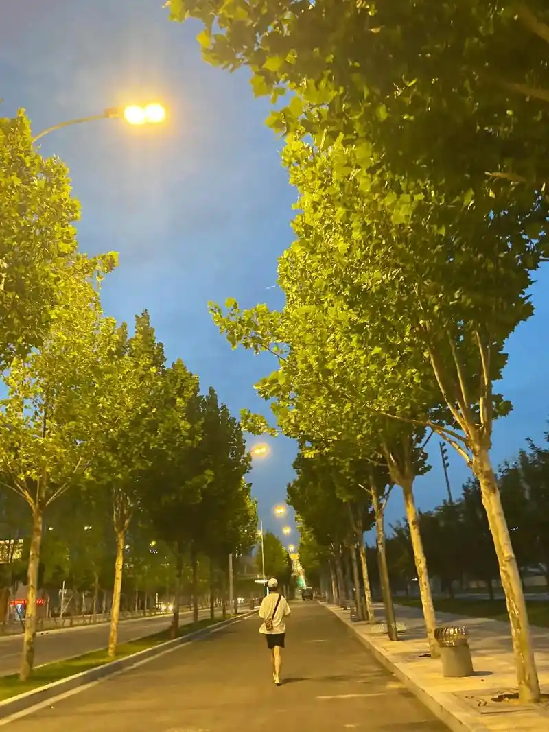 如果你看到前面的阴影,别怕,那是因为你的背后有阳光.晚上散步 - 抖音