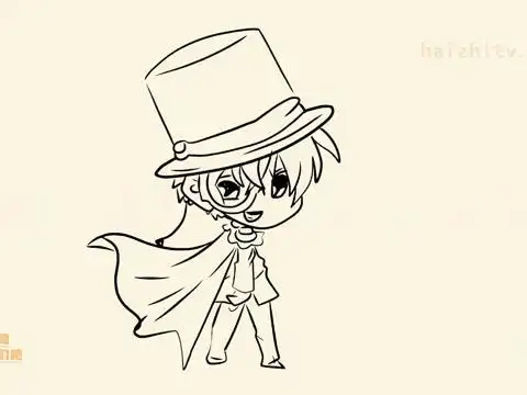 儿童绘画动画片,如何画_如何画名侦探柯南中的q版怪盗基德