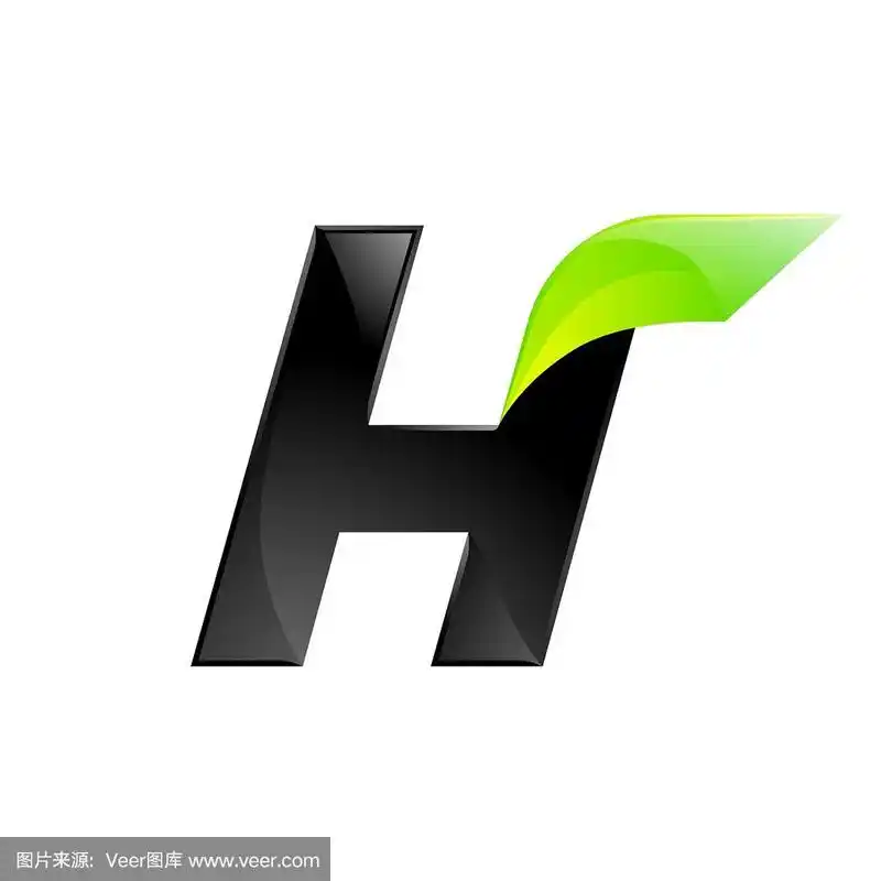 黑绿色h字母标志设计速度快