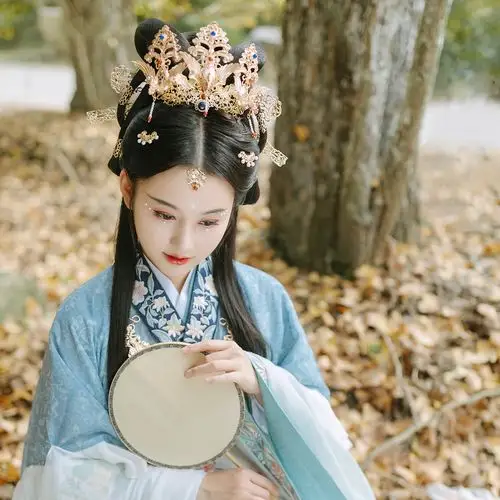 后雨山古风汉服假发包鹊桥仙女双环三环发髻魏晋唐宋明影视古典