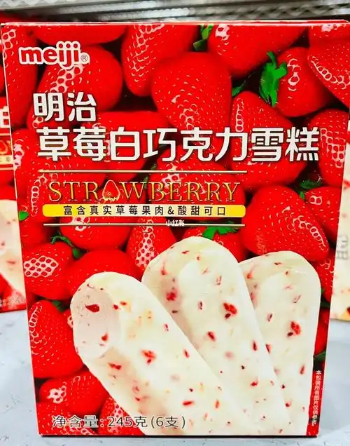 明治草莓白巧克力冰棒