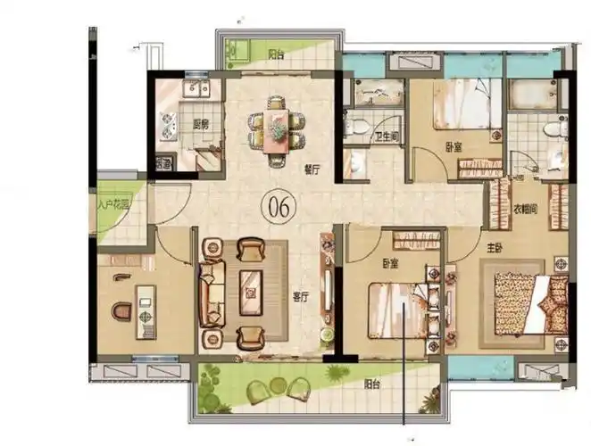广州花都四房两厅两卫 ,4室2厅,114平米户型图-广州购房网
