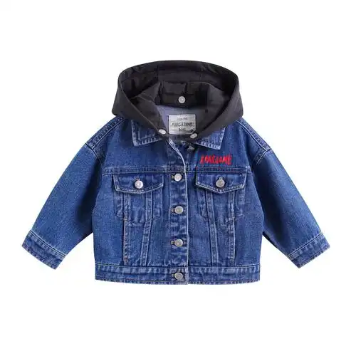 马克珍妮2021新款宝宝春装男女女童憨憨虎牛儿童牛仔外套