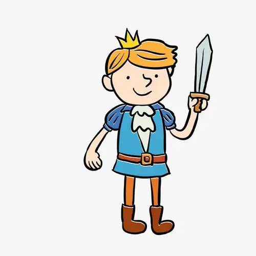 金发卡通王子矢量图