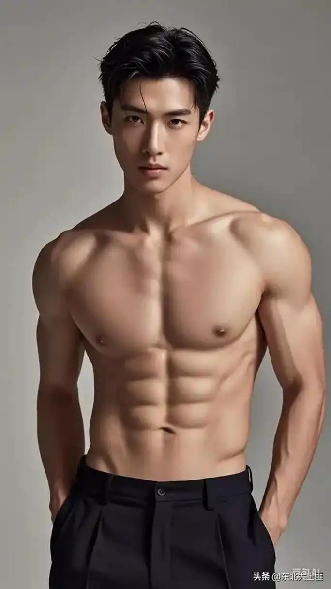 荷尔蒙爆发,肌肉线条流畅.