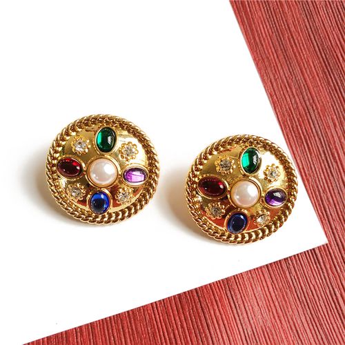 包邮 复古宫廷风耳钉s925银针气质时髦vintage耳夹无耳洞女