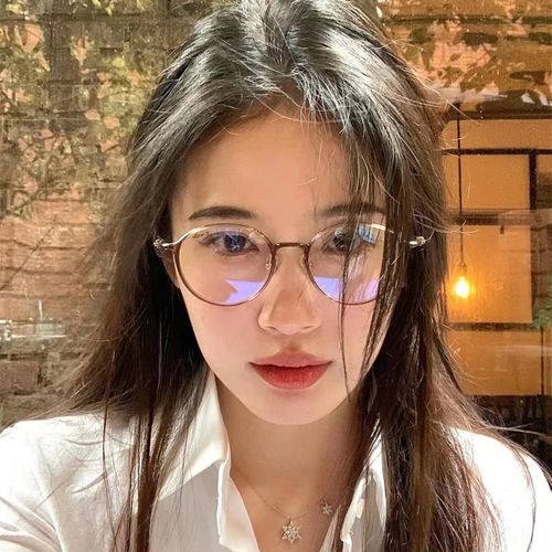 复古透明茶色软糖眼镜近视女小圆框细框长脸小脸素颜神器镜框学生