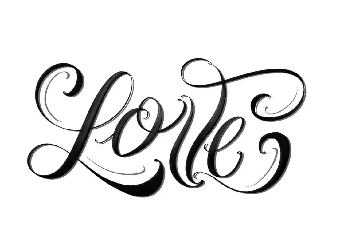 花体字图案设计.#tattoo #纹身 #女生纹身 #le - 抖音