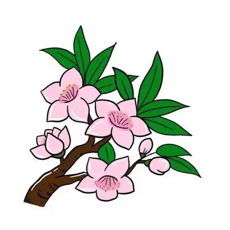 春天的满地桃花简笔画 简笔画图片大全-蒲城教育文学网