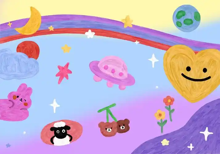 呆萌少女系可爱卡通桌面壁纸_卡通动漫_壁纸下载_美桌网