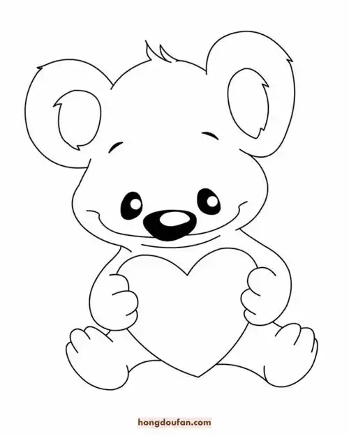 12张有趣的考拉简笔画填色图片大全