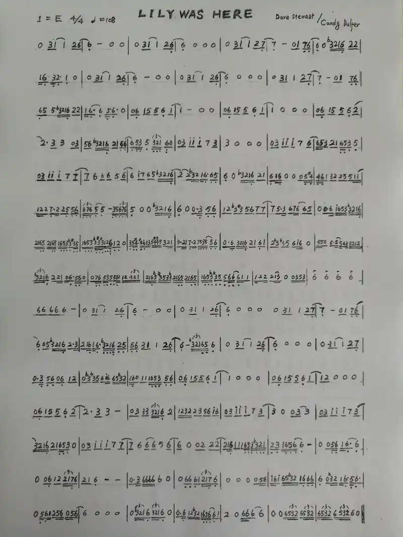 百度搜索未能找lily was here(莉莉曾在这里)的萨克斯乐曲简谱,只有