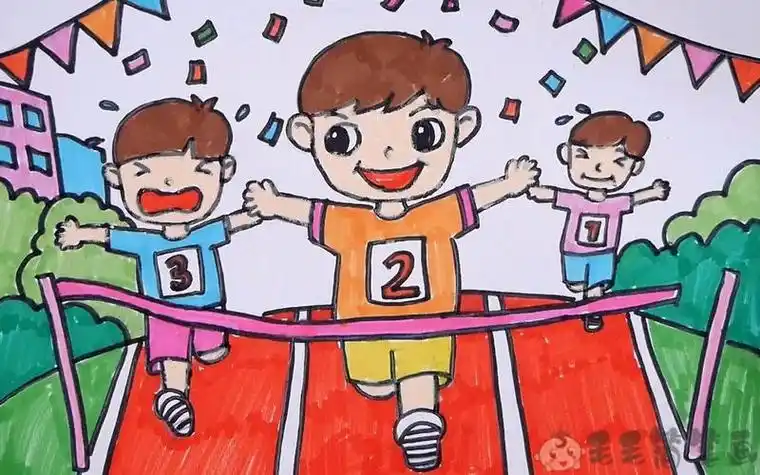 卡通学校运动会简笔画