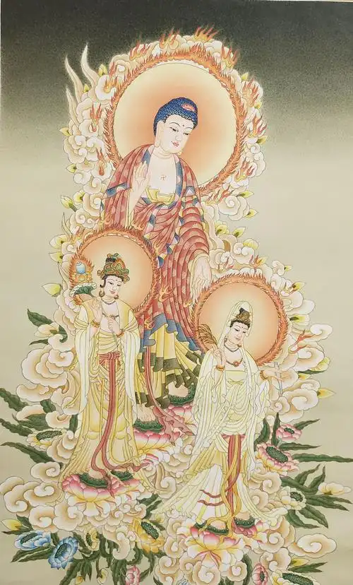 尼泊尔汉传西方三圣65-40cm