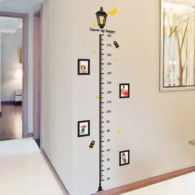 儿童房间可爱卡通贴画身高墙贴
