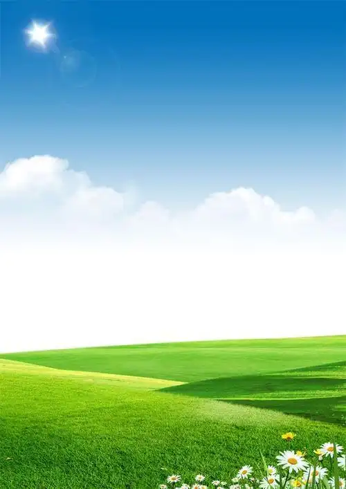 蓝天白云带草地水的简笔画素材 简笔画图片大全-蒲城教育文学网