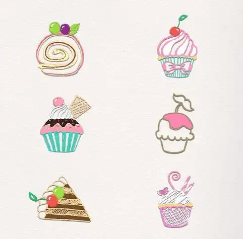 食物蛋糕简笔画png元素卡通90卡通甜品简笔画系列【超萌手绘】画画