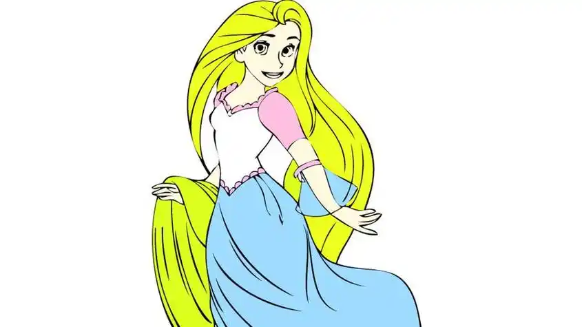 长发公主简笔画长发公主简笔画简单又漂亮