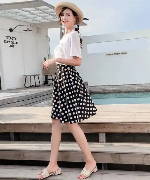 周岁 材质:其他 尺码:s 尺码:m 尺码:l 尺码:xl 面料:雪纺 图案:圆点