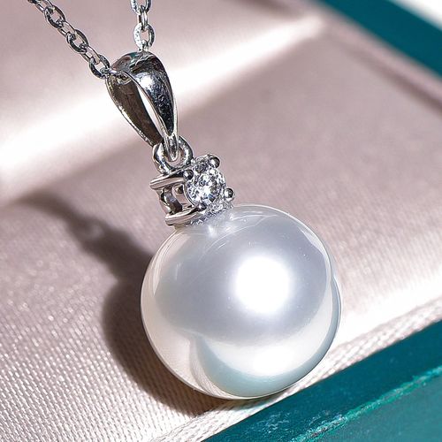 珑一项链单颗吊坠珍珠海水澳白南洋王妃金南洋颈饰