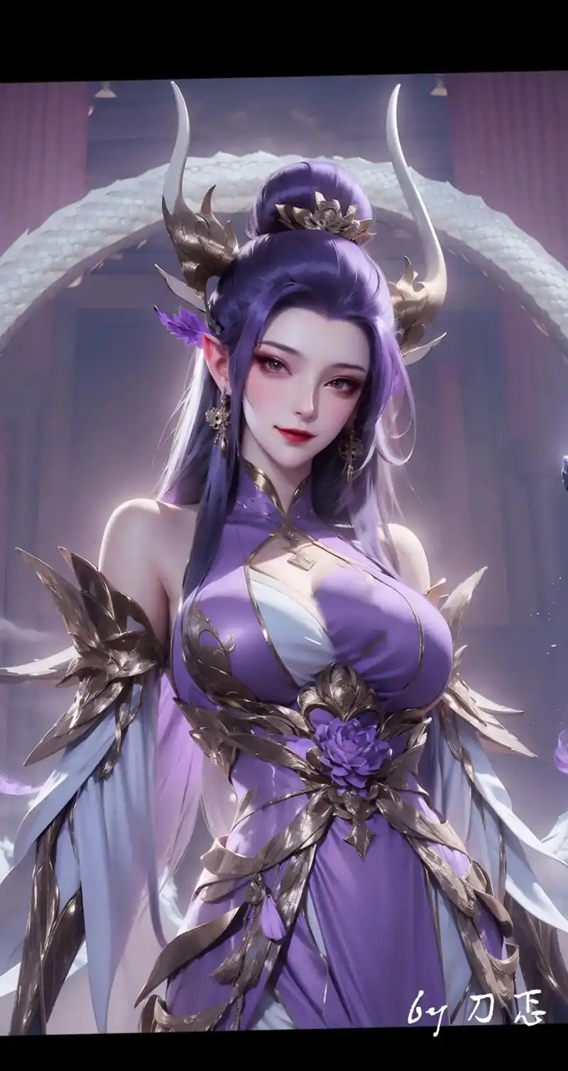 图自娶.紫妍觉醒版,别在意牛角,那就是个头饰,自娶 #国漫女 - 抖音