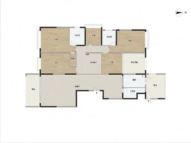 保利中汇花园大平层6房3卫高层景观好可改造空间大