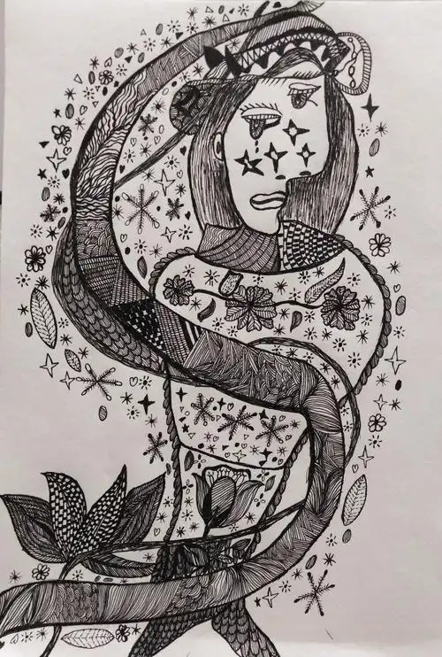 小一课堂 第七周课后作业《 借形联想创意线描画》