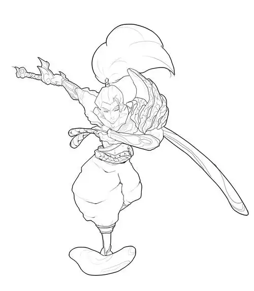 超简单的亚索简笔画 - 简单简笔画