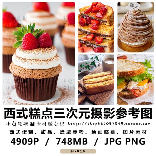 西式糕点摄影参考图 蛋糕 甜品 提拉米苏 糖 造型绘画临摹 素材